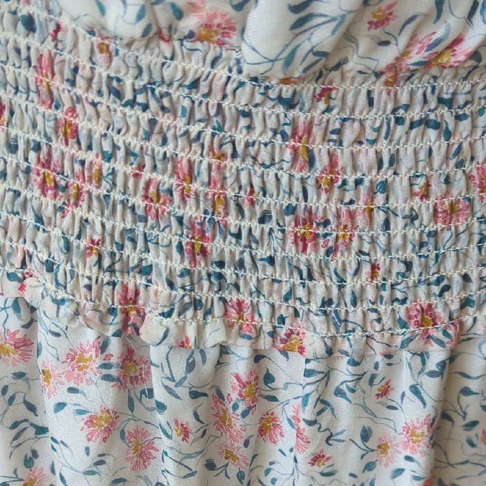 Shoshanna Floral Print Dress with Pink and Blue Accents Size 12 - Picture 9 of 11
